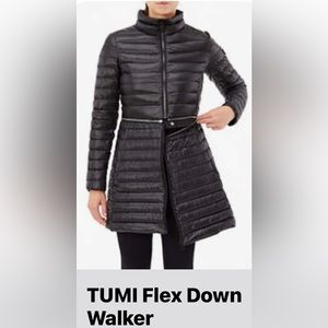 Tumi women’s 2 in 1 convertible flex down walker and bomber jacket. NWOT